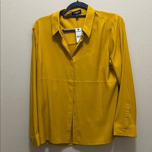 Express Golden Yellow Button-Up Shirt